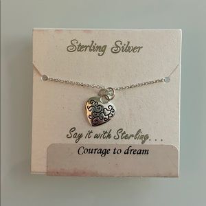 Sterling silver heart necklace